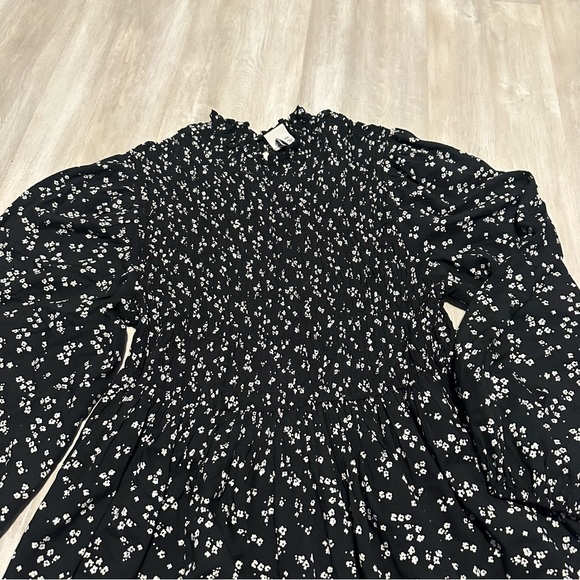 A New Day Black White Floral Smocked Midi Dress Sz XXL - Picture 8 of 12